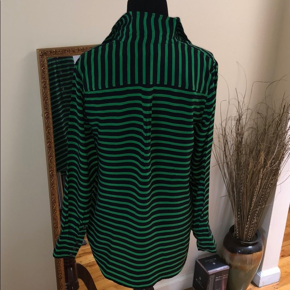 J. Crew Silk Striped Shirt Size 6 - Picture 4 of 7